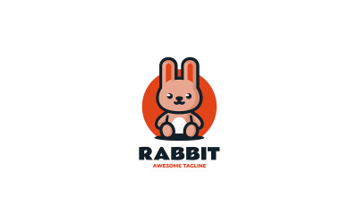 Logotipo de dibujos animados de mascota de conejo 7