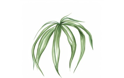 Паучьи листья акварелью. Картина 3.