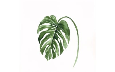 Swiss Cheese Leaves Watercolour Style Painting 5
