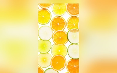 Citrus Fruits Background flat lay on white Background 87
