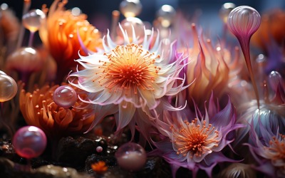 Colorida planta submarina Anémona de mar Escena 25