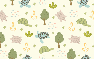 Design de padrão sem emenda de tartaruga
