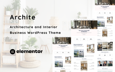 Archite — тема WordPress для бизнес-элементов по архитектуре и интерьеру, одна страница
