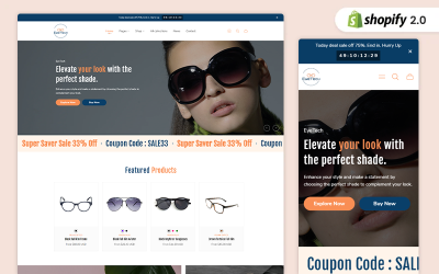 EyeTech – moderní obchod s brýlemi a objektivy Shopify Theme