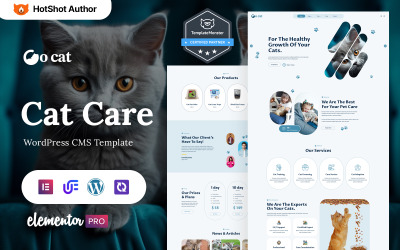 Go Cat: tema WordPress Elementor per la cura e la toelettatura degli animali domestici