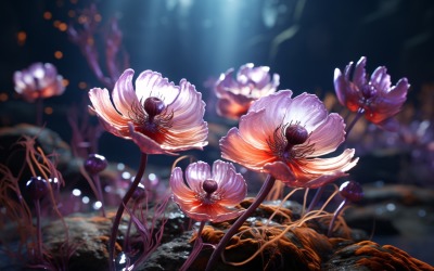 Tapeta s podvodními křišťálovými květinami 75