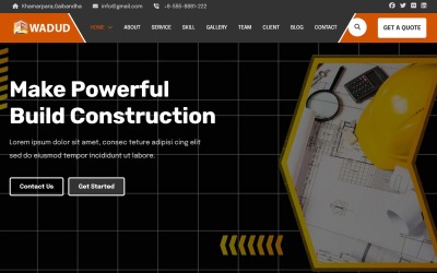 Wadud - İnşaat ve Mimarlık Şirketi Açılış Sayfası Şablonu