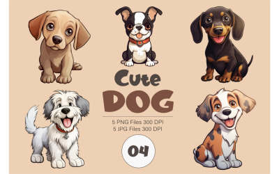 Cute cartoon dog 04. TShirt Sticker.