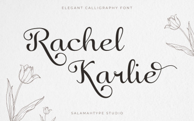 Decoratief schrijflettertype - Rachel Karlie
