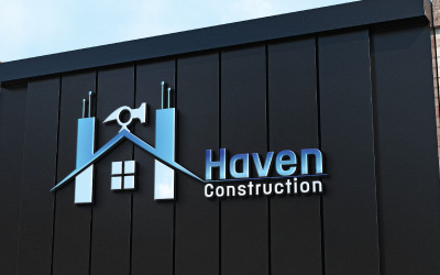 Haven Construction logotypmall för arkitektur och byggnader