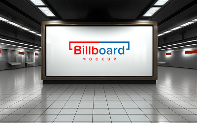 Mock up cartellone pubblicitario vuoto con spazio per la copia per la pubblicità o la stazione ferroviaria di marketing dei media e dei contenuti