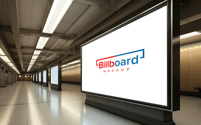 Mockup di cartelloni pubblicitari per la progettazione di cartelloni pubblicitari orizzontali per l&amp;#39;aeroporto della metropolitana