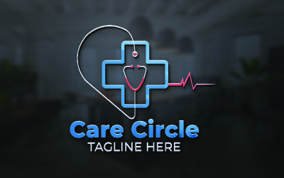 Modello di logo Care Circle Health per marchi di benessere e salute