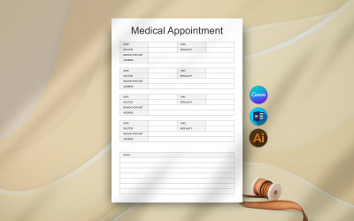 Modello di pianificazione digitale per appuntamento medico Canva