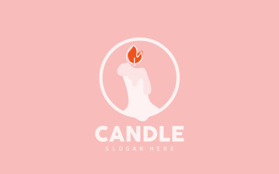 Елегантний дизайн логотипу свічки з легким полум&amp;#39;ям V9