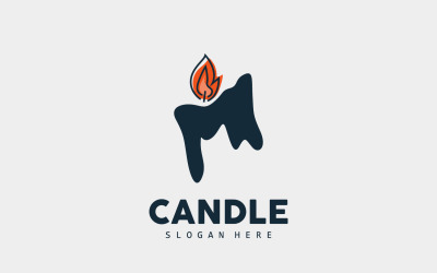 Logo della candela Design elegante della fiamma leggera V5