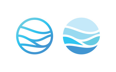 Modèle de logo Ocean Wave Vector Création de logo simple et moderne océan V8