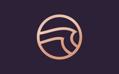 Modèle de logo Ocean Wave Vector Ocean création de logo simple et moderne V15