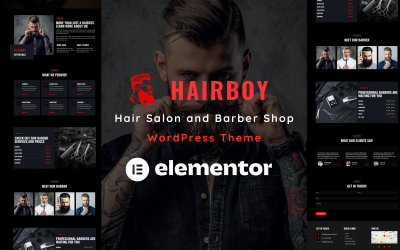 Hairboy – перукарня та перукарня WordPress Тема одна сторінка