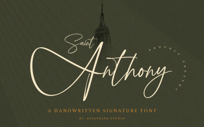 Saint Anthony - handskrivet teckensnitt