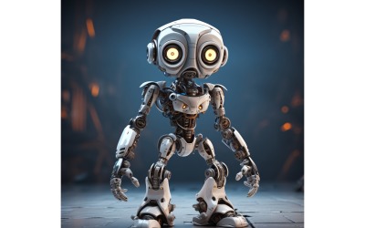 Anthropomorpher weiblicher Roboter futuristischer Techno Cyberpunk 76