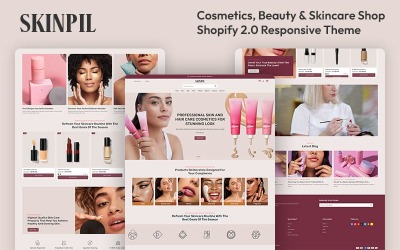 Skinpil – Kozmetikai, szépség- és bőrápoló bolt Többcélú Shopify 2.0 reszponzív téma