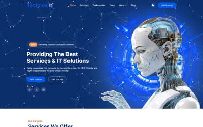 Technoxit | IT-oplossingen en zakelijke dienstverlening Multifunctioneel responsief websitesjabloon + RTL