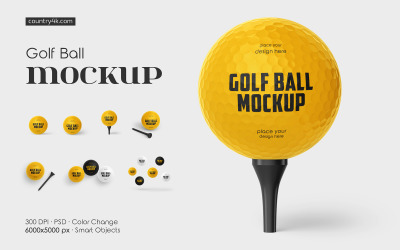 Golfboll Mockup PSD-mall