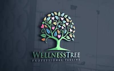 Amore Speranza Benessere Albero Logo Design