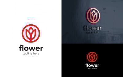 Flower Abstract Logo Design Template