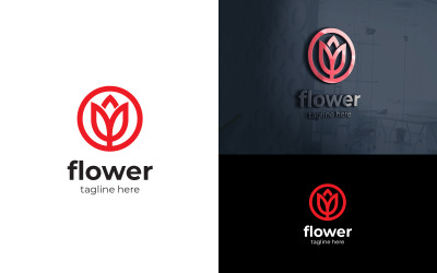 Modello di progettazione logo astratto fiore