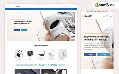 Digizet - Modern Elektronik Cihaz Mağazası Shopify teması