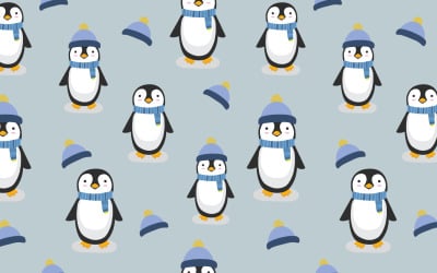 Padrão sem emenda de pinguim de inverno