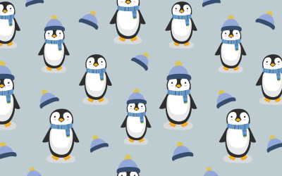 Winter-Pinguin nahtlose Muster