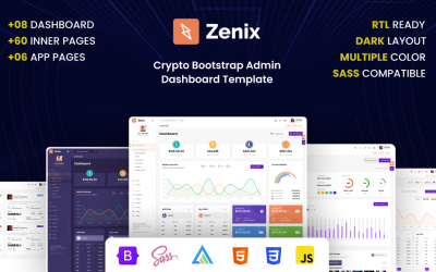Zenix - Crypto Bootstrap Admin Dashboard