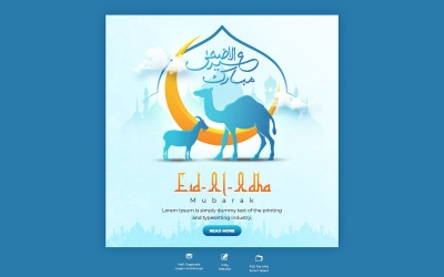 Eid Al Adha Mubarak Iszlám Fesztivál közösségi média sablon