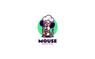 Logo de dessin animé de mascotte de souris 4