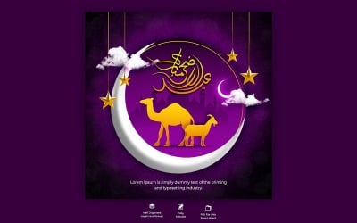 Příspěvek na sociální síti Eid Al Adha Mubarak