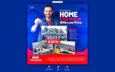 Real Estate House Property Social Media  Template