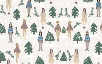 Winter Seamless Vector Pattern