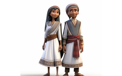 Světové závody páru chlapec a dívka v tradičním kulturním oblečení 124