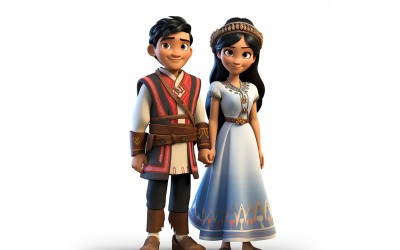 Pojke och flicka par världslopp i traditionell kulturklänning 213