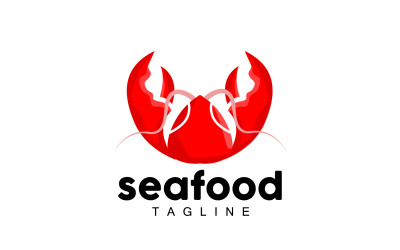 Deniz hayvanı ıstakoz logo tasarım vektörü V5