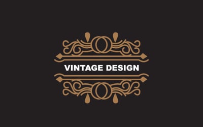 Logo d&amp;#39;ornement minimaliste au design rétro vintage V4