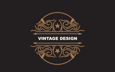 Logo ornamentale minimalista dal design retrò vintage V16