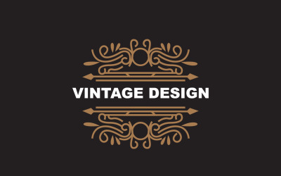 Logo ornamentale minimalista dal design retrò vintage V2