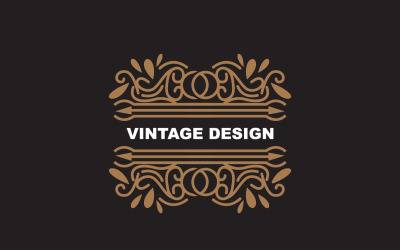 Logo ornamentale minimalista dal design retrò vintage V8