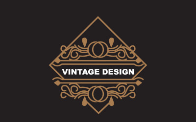 Logo ornamento minimalista dal design retrò vintage V12
