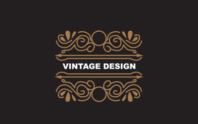 Logo ornamento minimalista dal design retrò vintage V3