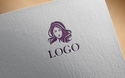 Logotipo da garota do salão de beleza-091-23